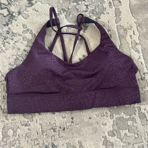 Purple cheetah print strappy bra